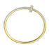 14K Solid Yellow Gold with Diamond Nail Bangle